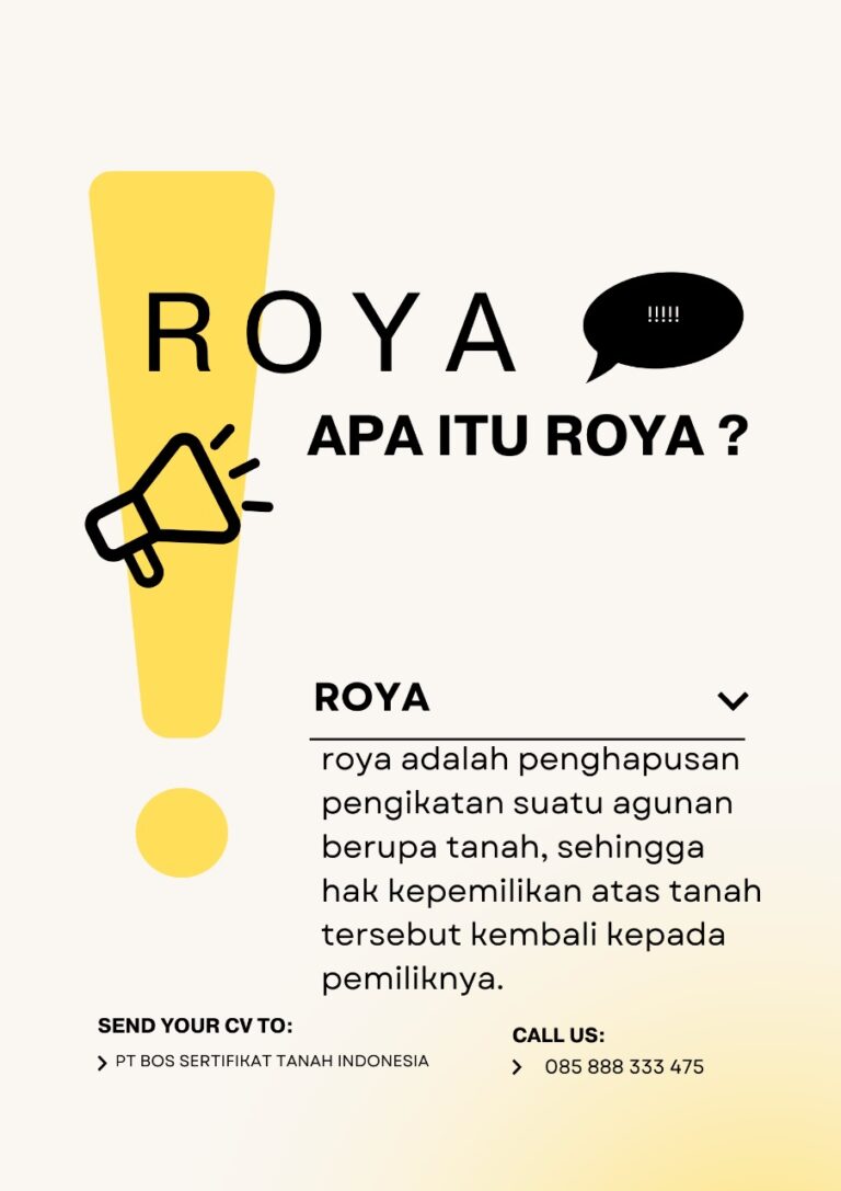 Cara Urus Roya (Hapusnya Hak Tanggungan)​